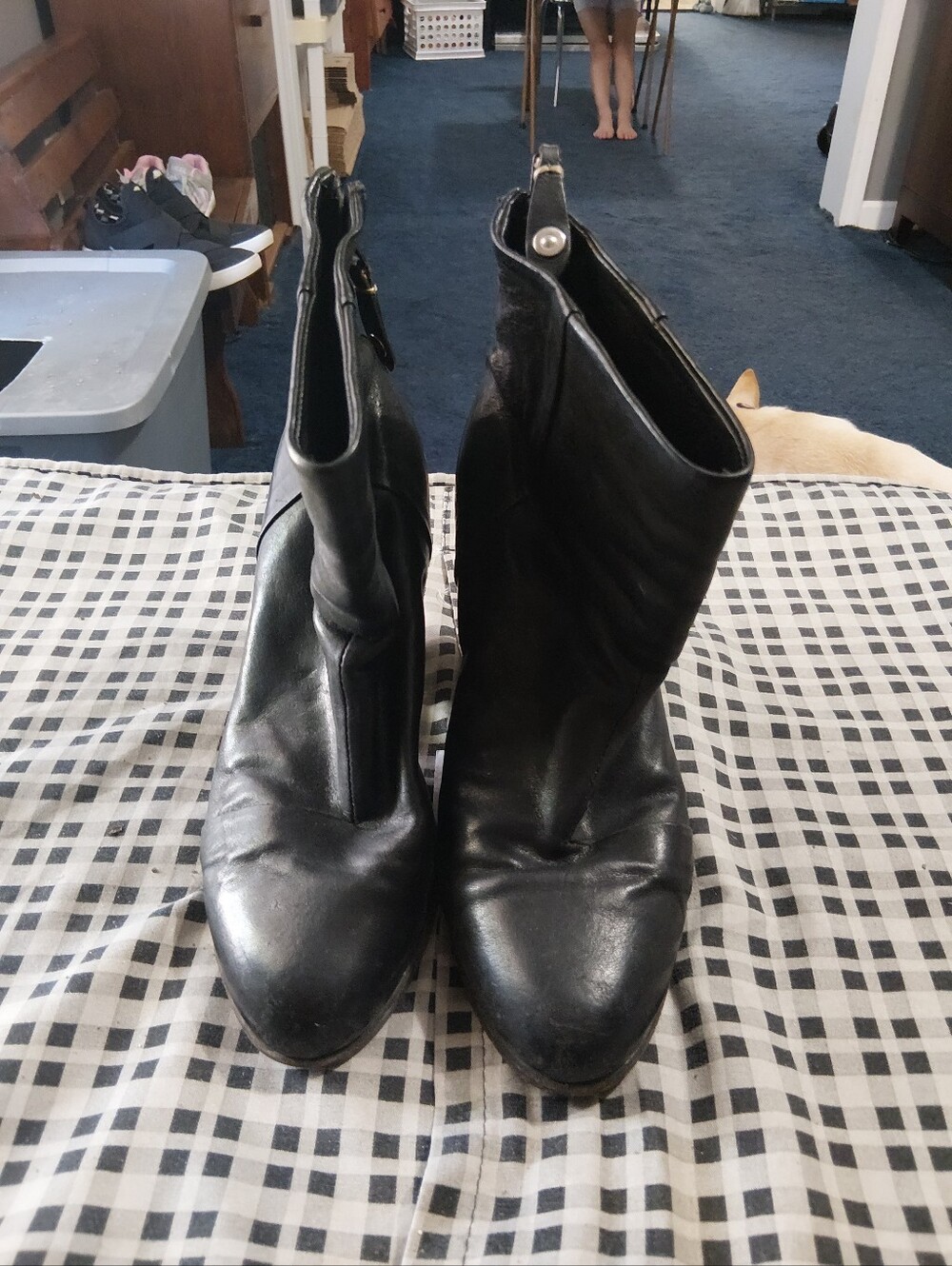 Black Women's Leather Ankle Boots